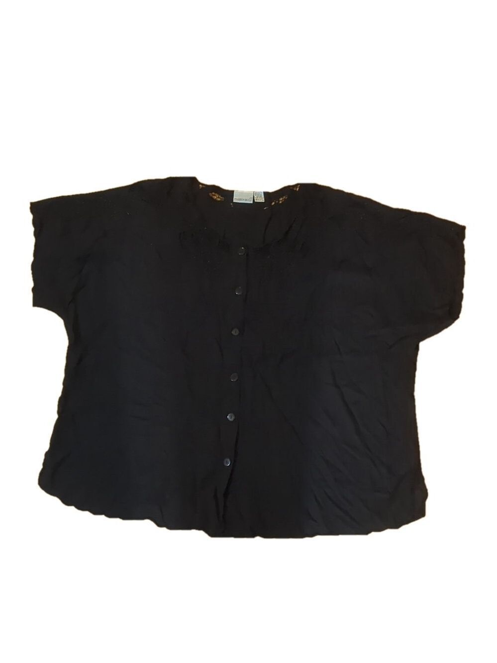Fashion Bug Black Button Front Blouse Plus Size 22 24